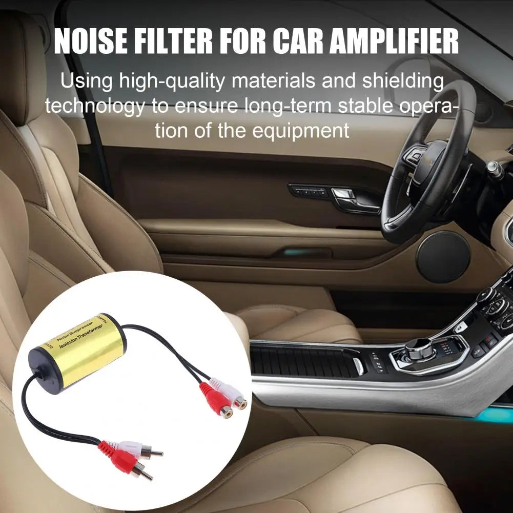 Audio Interference Filter Car Car Audio Noise Filter Ground Loop Isolator Engine Whine Eliminator Static Suppressor for Stereo Quake