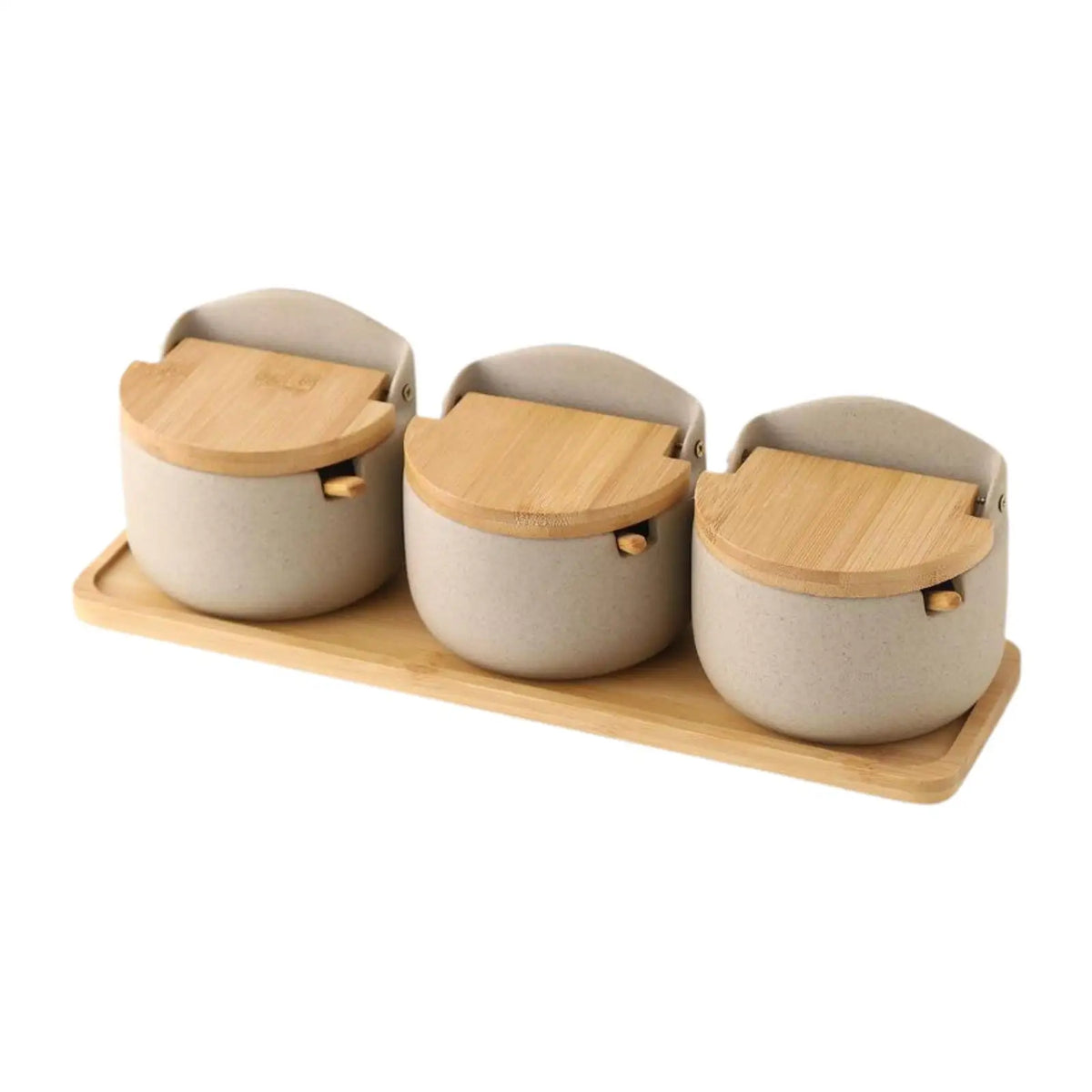 Porcelain Sugar Bowl Condiment Jar Container Sugar Holder Condiment Pot Ceramics Storage Jars for Restaurant Quake 3Pcs