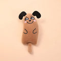 Tail Doll Catnip Pet Toy, Healing Cute Expression, Short Plush Material Soft Touch Cat Toy Quake Brown