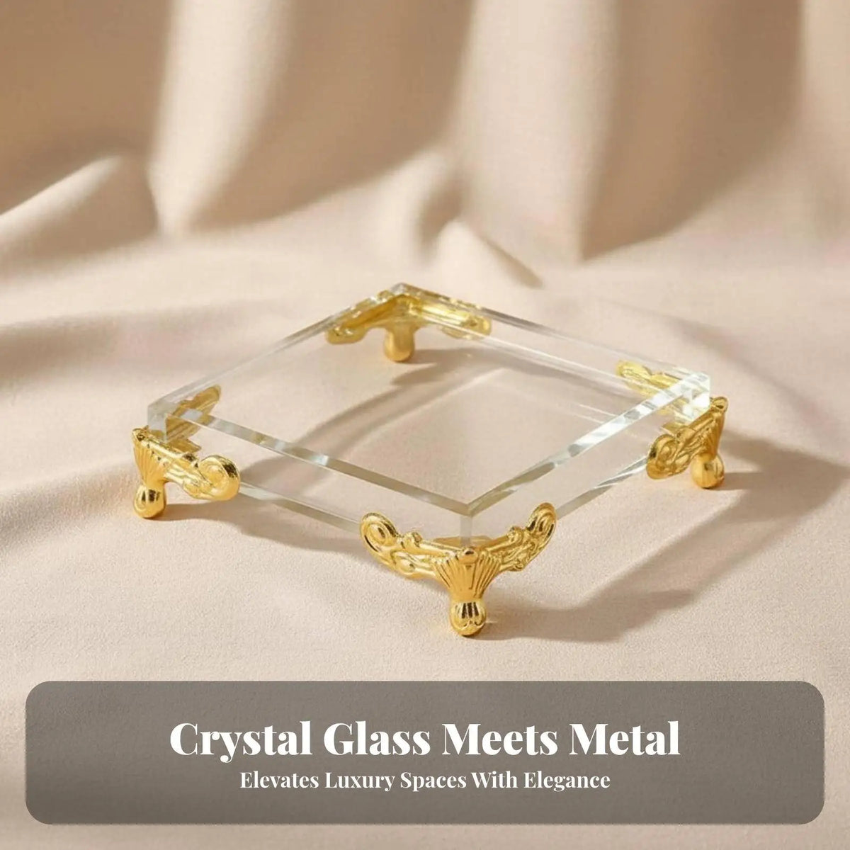Modern Crystal Pedestal Display Base with Classic Footed Design for Collectibles Art Pieces and Table Accessories Quake