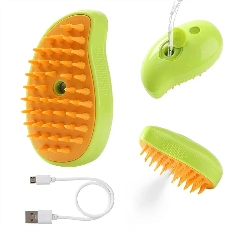 Pet Grooming Brush Electric Spray Water Spray Kitten Pet Comb Soft Silicone Depilation Cats Bath Hair Brush Grooming Supplies Quake