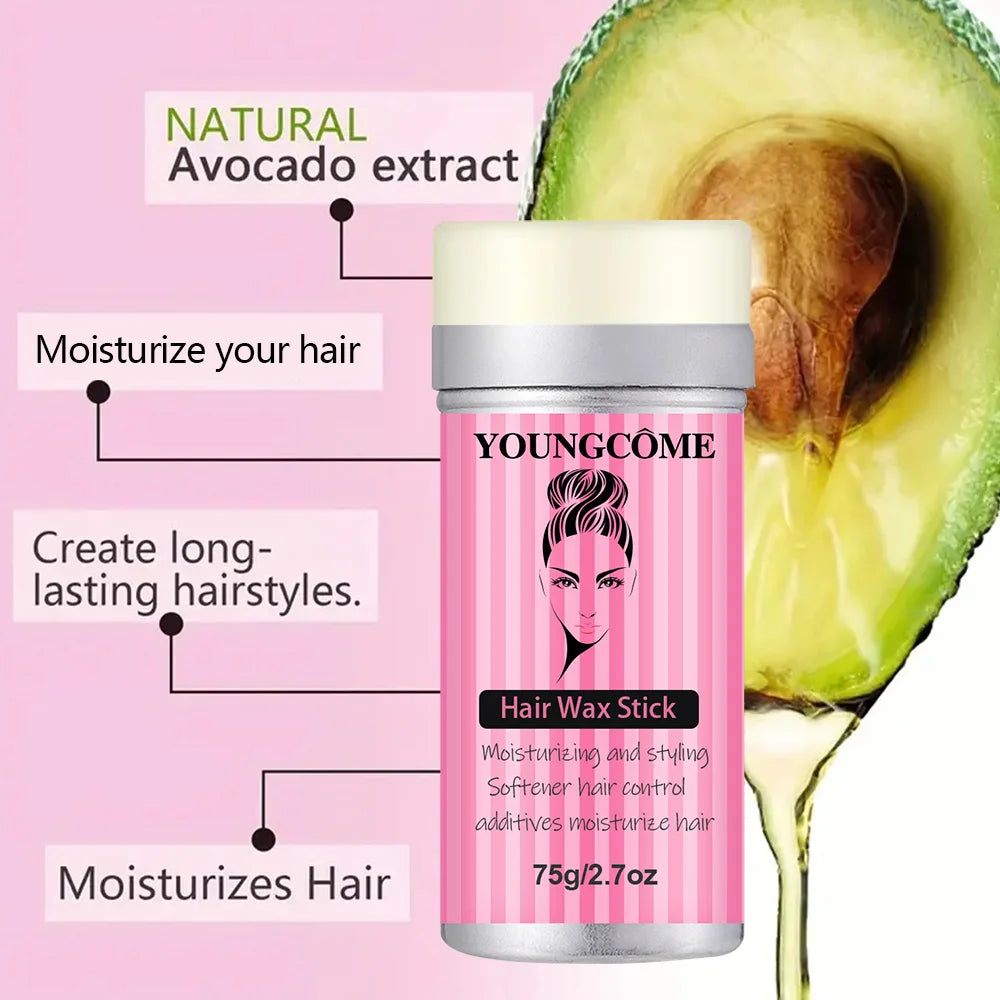  Hair Wax Stick Smooths Frizz Long-Lasting Styling Wax Sticks Non-greasy Smooth Hair Oil Stick for Women Girls Quake