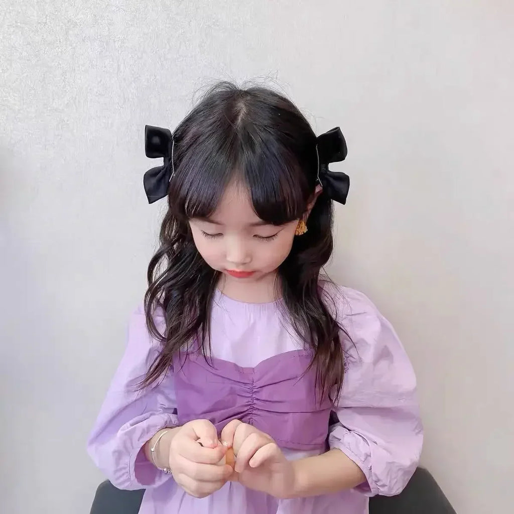 2pcs Velvet Bow Hair Clips Princess Sweet Bangs Side Hairpin Korean Fashion Duckclip Women Girls Hair Style Headwear Accessories Quake