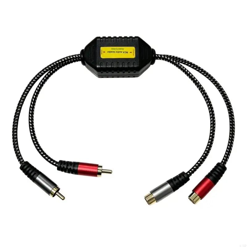 Mini Ground Looping Noise Isolator 2Channel Inlines Filter with Gold Plate Connectors Braided Cable for Car Music K1KF Quake