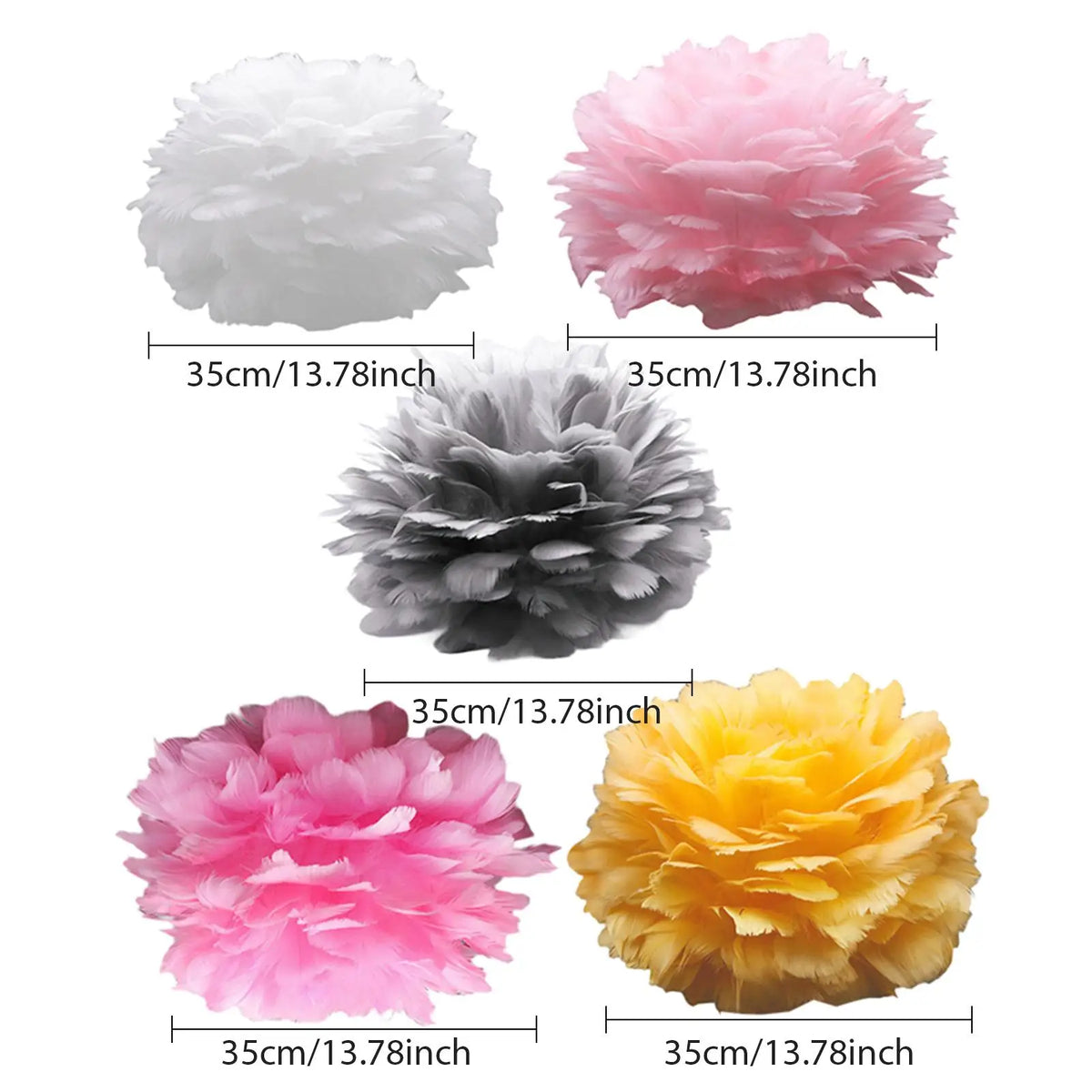 Artificial Feather Light Shade Droplight Lampshade Lightshade for E27 Bulb Floor Lamp Pendant Ceiling Light Living Room Bedside Quake