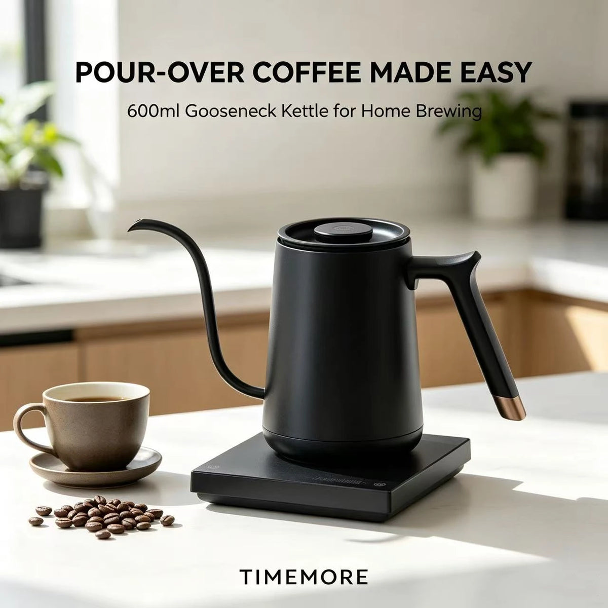 TIMEMORE Coffee Pot Kettle Fish03 600ML Pour Over Kettle Ergonomic Stainless Steel Tea Milk For Kitchen Home Travel Office Quake