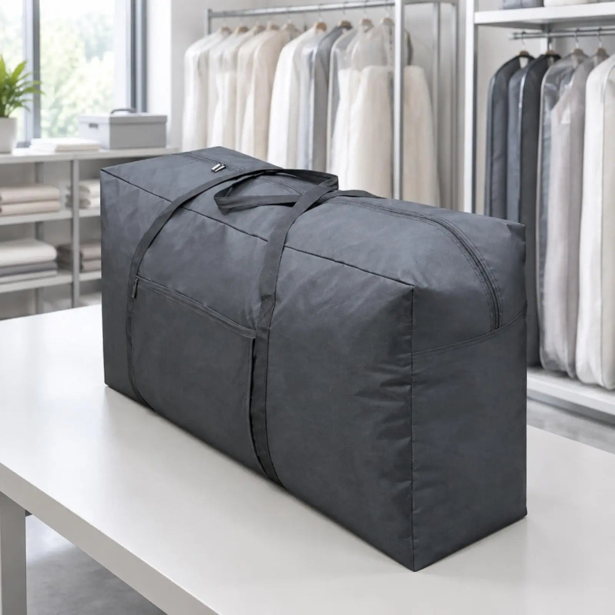 Packing Bags Waterproof Zippered Storage Bag with Reinforced Handles Large for Seasonal Organization Quake