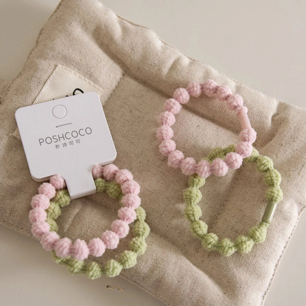 2pcs Basic Hair Scrunchies High Elastic Durable Hairbands Rubber Bands for Women Girl Simple Hair Accessories Headwear Hair Rope Quake