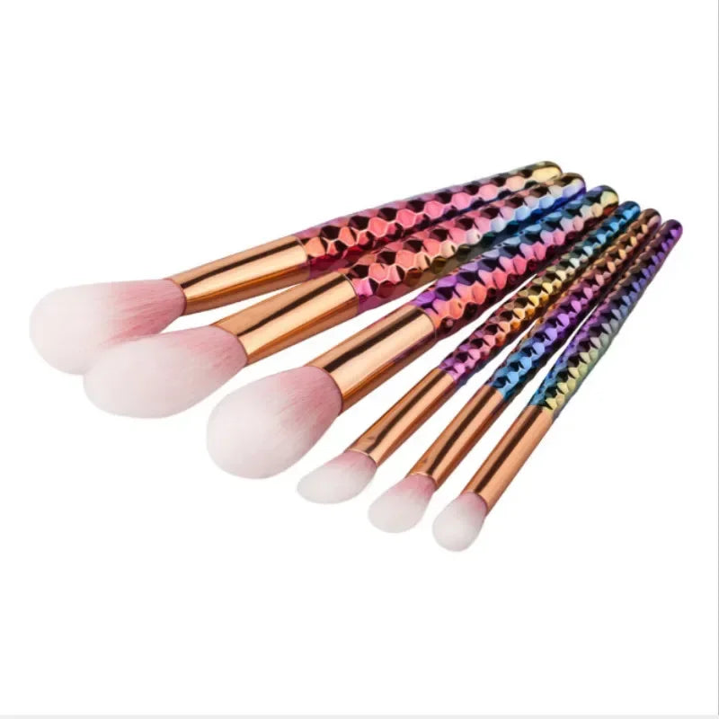 6Pcs Soft Nylon Hair Honeycomb Handle Makeup Brushes Set Eye Shadow Blush Professional Makeup Brushes Set Quake