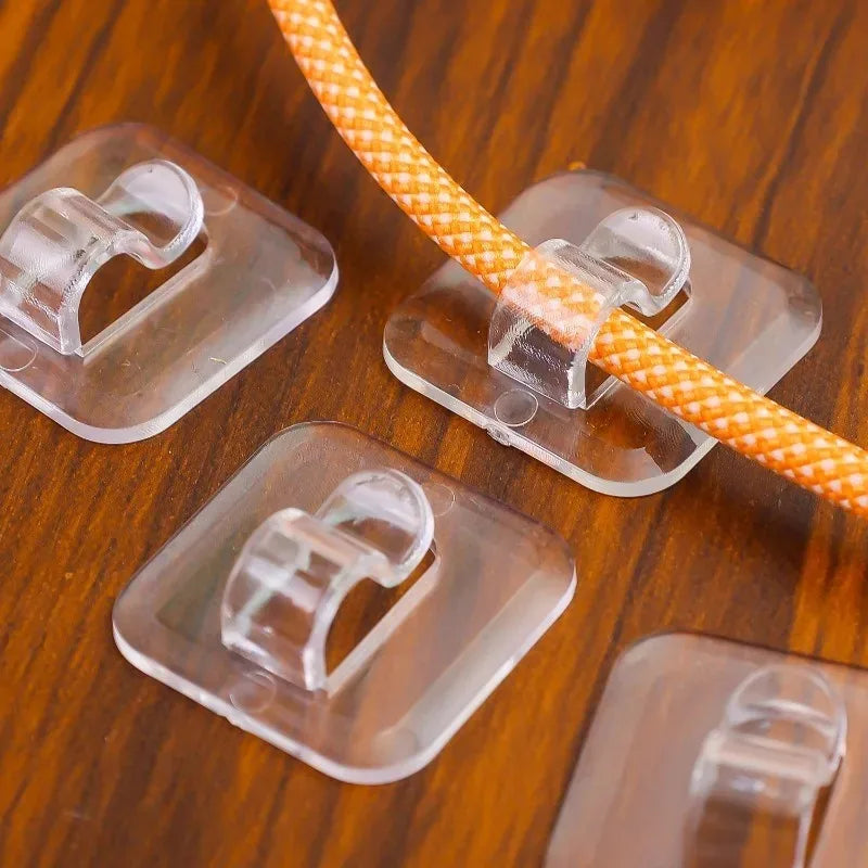 Transparent Cable Hooks Organizer Light Wire Fixing Hook Waterproof Self Adhesive Wire Holder Wall Hook for Hanging String Light Quake