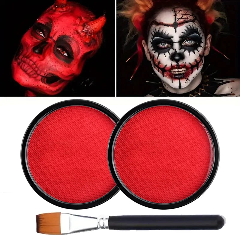 30G Monochromatic Face Body Paint,Adult Body Paint Set,FX Clown Vampire Skeleton Role Play Halloween Joker Makeup Body Paint Quake 3Pcs A6