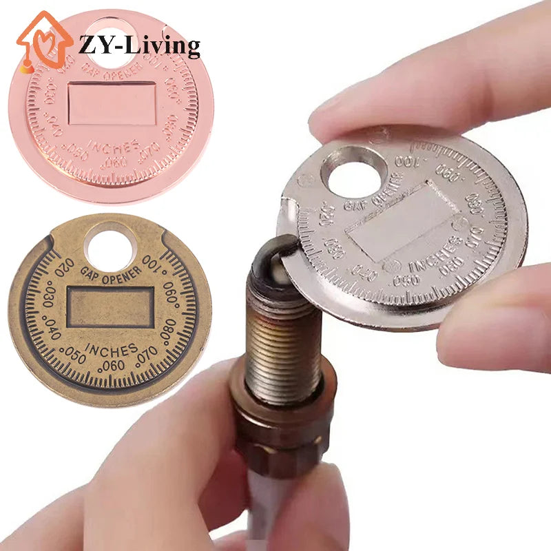 Coin- Type 0.6-2.4mm 0.02-0.10 Inch Spark Plug Gap Gauge Measurement Tool Range Spark Plug Gage Caliber Measuring Tool Quake