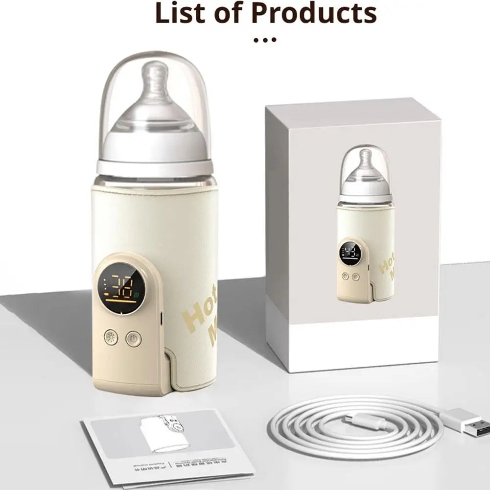 Baby Bottle Warmer Portable 10000mAh Power Bank Bottle Warmer 4-10 Hours Runtime Baby Milk Warmer USB-C Charging For Travel Quake