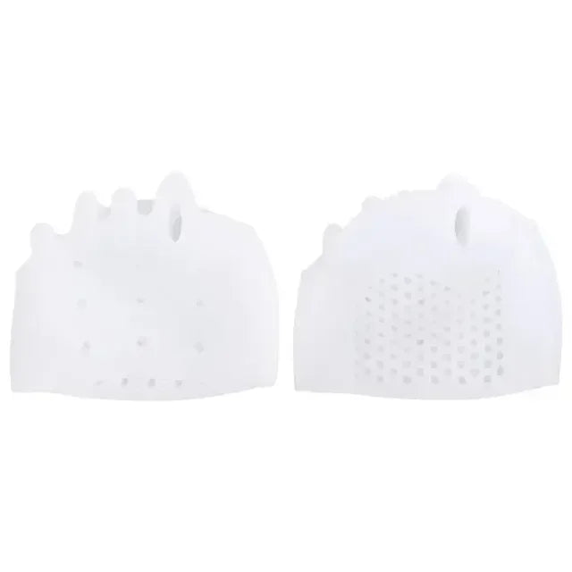 vvocci Silicone Gel Toe Separator Pads 2pcs - Forefoot Pain Relief Insoles for Bunion Valgus Corrector & Metatarsal Cushion Quake M9 White