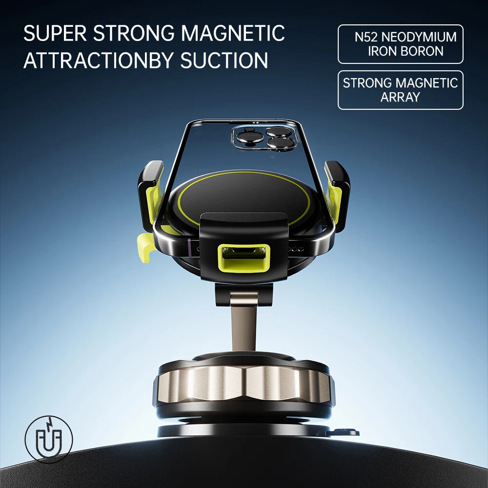 Car Phone Magnetic Stand Mechanical Vacuum nano adhesive Suction Cup Rotate 360° Magnetic Adsorption Bracket Quake