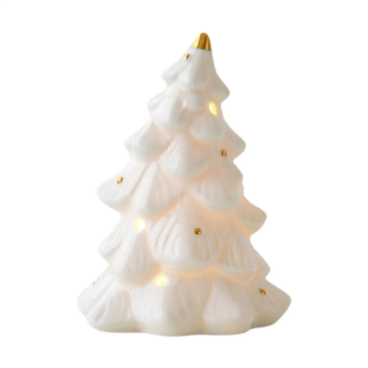 LED Light Christmas Decoration White Ceramic Christmas Tree Ornaments car Shaped Xmas decor Christmas Gifts Tabletop decor Quake Crooked Neck Tree