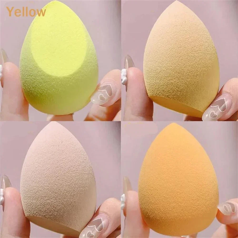 vvocci 4Pcs Beauty Makeup Sponge Set - Soft Cosmetic Blender Puffs for Liquid Foundation, Powder & Cream, Reusable Face Tools Quake M81 Yellow no box