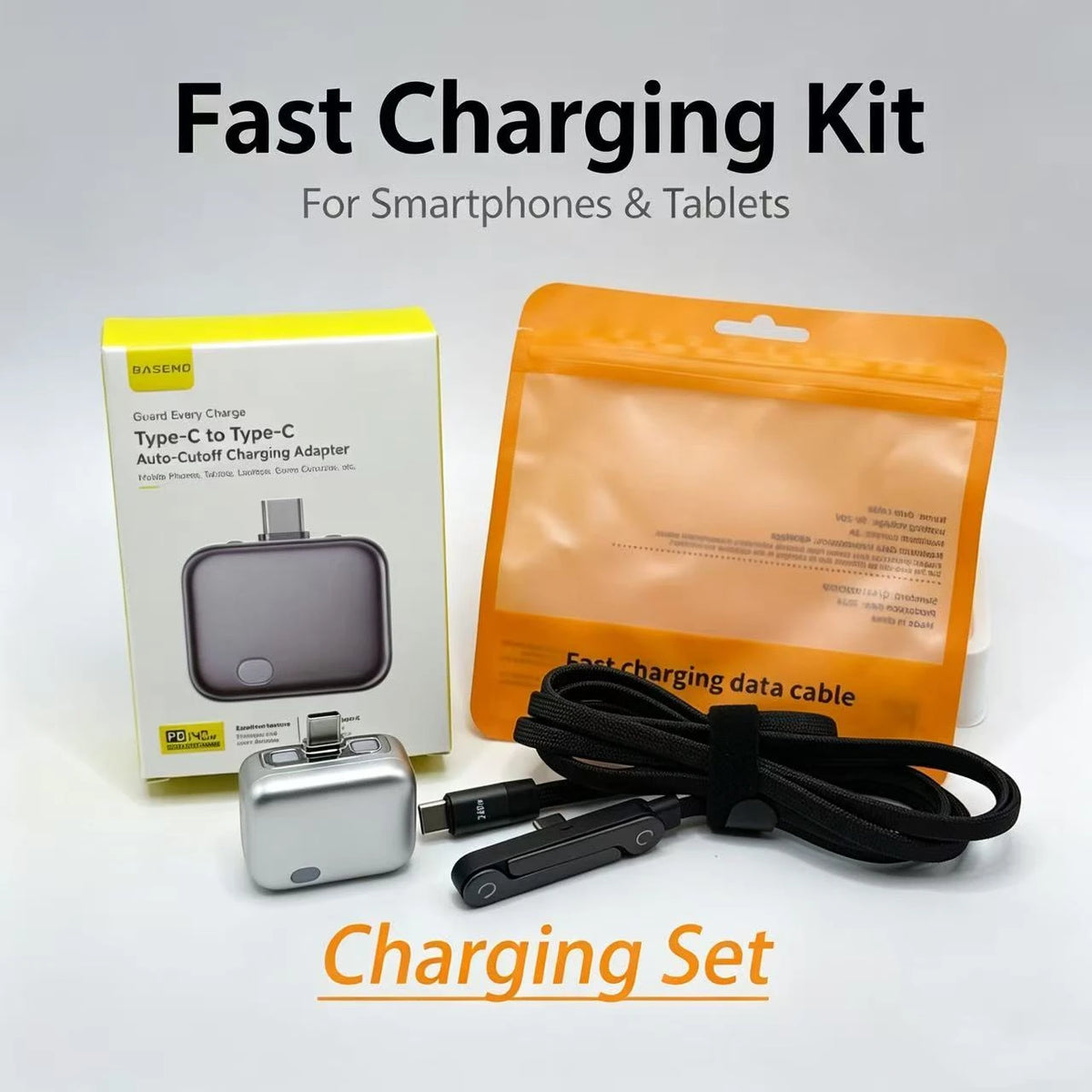 Auto-Disconnect Charging Adapter 140W Type-C Fast Charge Safety Separator Automatically Cut Power Eject Phone When Fully Charged Quake Set