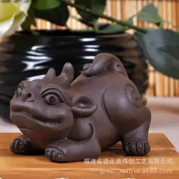 Yixing Purple Clay Tea Pet Purple Clay Flying Apsaras Pixiu Purple Clay Sculpture Ornaments All Store Mixed Batch Quake Wealth Fat Pixiu