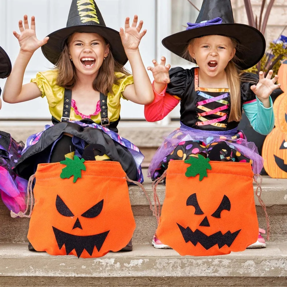 Halloween Pumpkin Ghost Face Tote Bags Children's Candy Gift Bag Large Drawstring Bag Storage Pouch Halloween Party Decoration Quake
