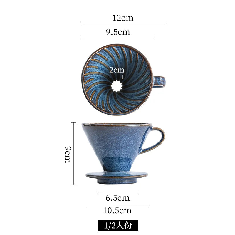 YWDL Ceramic Coffee Filter Cup Reusable Filters Coffee Maker V Style Funnel Dripper Filter Cup Coffee Accessories Quake S