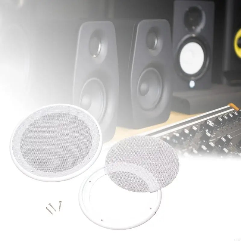 Replacement Speaker Grille Cover with Perforated Metal Face and Separate Trim Frame for Finishing Installed Speakers K1KF Quake