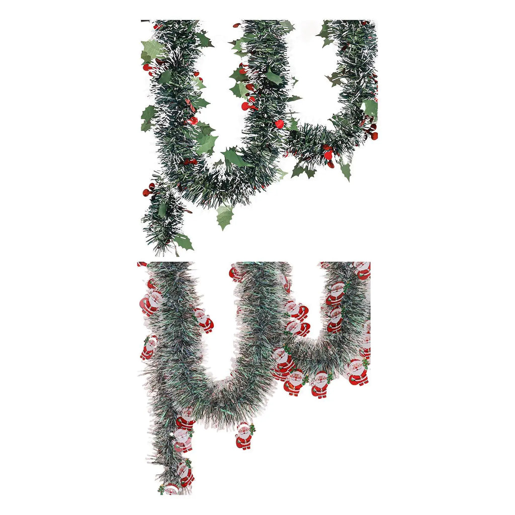 5.9ft Christmas Tinsel Garland Easy to Use Practical Party Supplies Hanging Garland for Xmas Tree Stair Fireplace Railing Party Quake