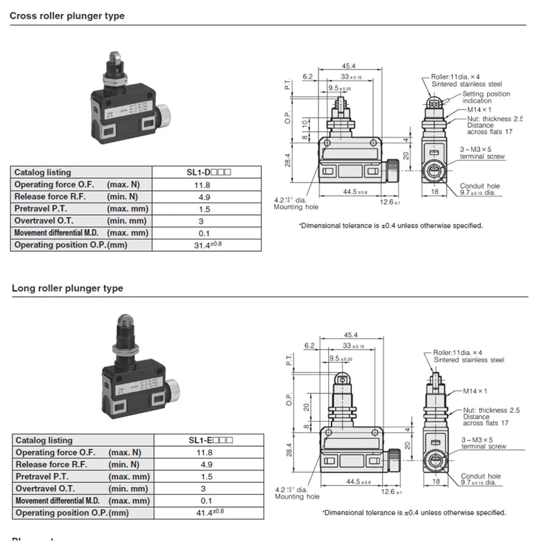SL1-E SL-EK Limit Switch New Quake