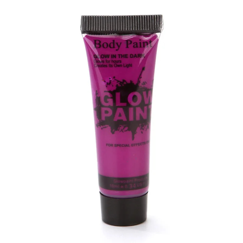 8 Color 25ml UV Neon Face Body Paint Neon Fluorescent Glow Safe Body paint For Festivals Parties Halloween Makeup Festival Party Quake 25ml-Purple