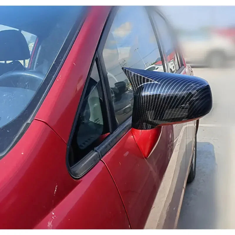 For Nissan Tiida Hatchback 2004-2010 Car Rearview Side Mirror Cover Wing Cap Sticker Exterior Door Rear View Case Trim Carbon Quake
