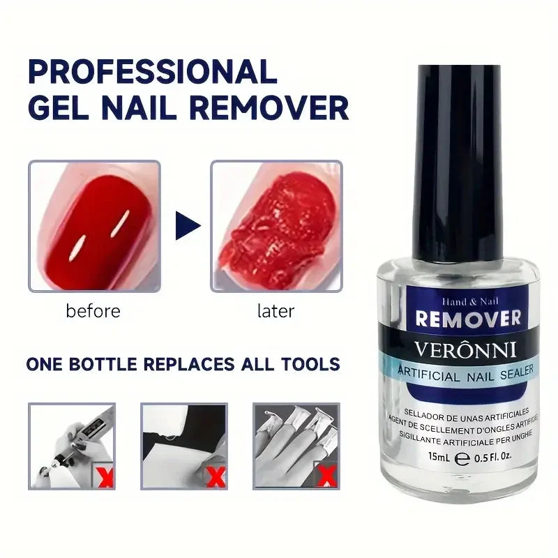 15ML Nail Gel Polish Fast Remover Gel Polish Soak Off UV LED Cleaner Function Gel Remove Manicure For Home Use or Nail Salons Quake