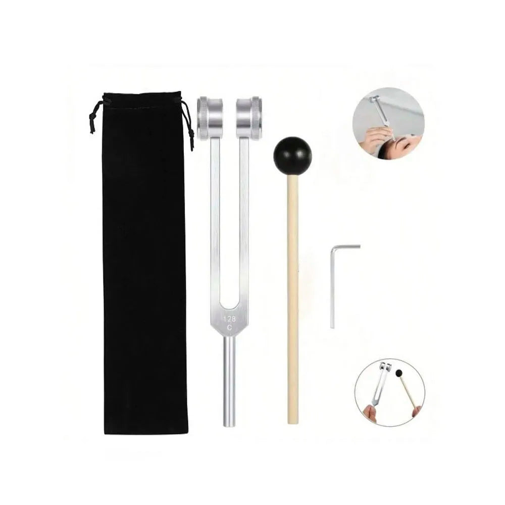 Tuning Fork Set 128Hz 528HZ Sound Fork Set Weighted Bio-Acoustic Tuning Fork for Healing Chakra,Sound Therapy,Reliever Stress Quake