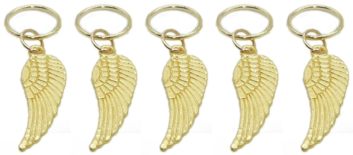 5-Piece Dreadlock Hair Beads – Gold Silver Shell Star Moon Rings