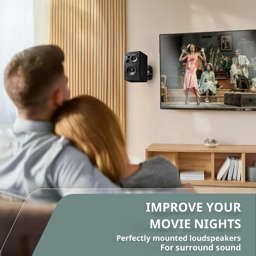 2pcs Adjustable Wall Mount Speaker Brackets,Swivel & Tilt for Sound Positioning for Home Theater,Bookshelf Systems,Boat Speakers Quake