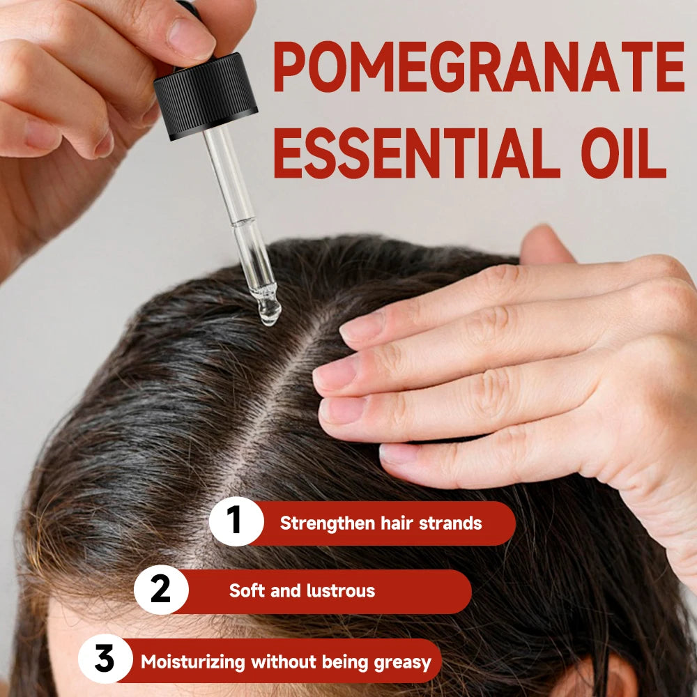 100% Organic Pomegranate Essential Oil with Biotin – Repairing Nourishing Hair Strengthens, Hydrates & Revitalizes Damaged Hair Quake