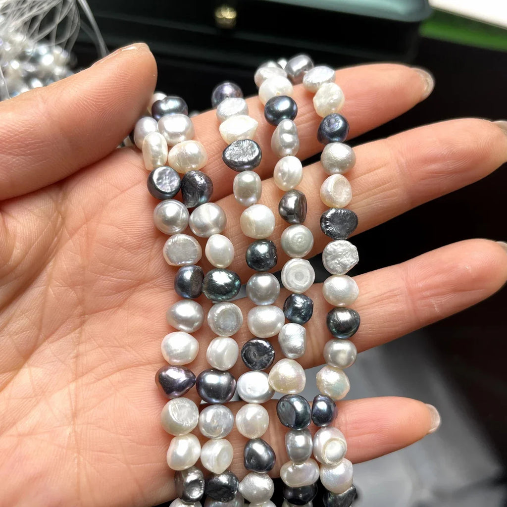 Natural Freshwater Pearl Irregular Colorful Pearl 7-8mm For Jewelry Making DIY Necklace Earrings Bracelet Accessory Length 18cm Quake