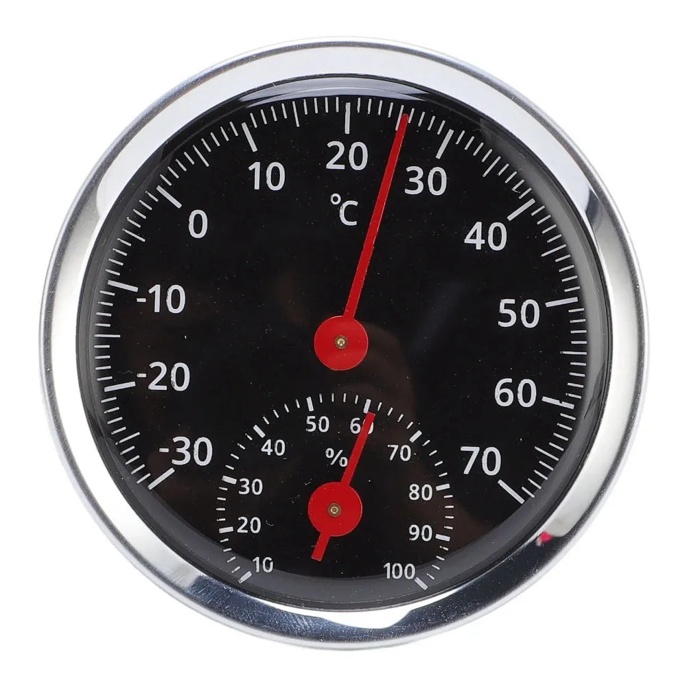 Mechanical Vehicle Thermometer Hygrometer Car Temperature Humidity Meter for Indoor Outdoor Use 30 to 70 Celsius Clear Pointer Quake