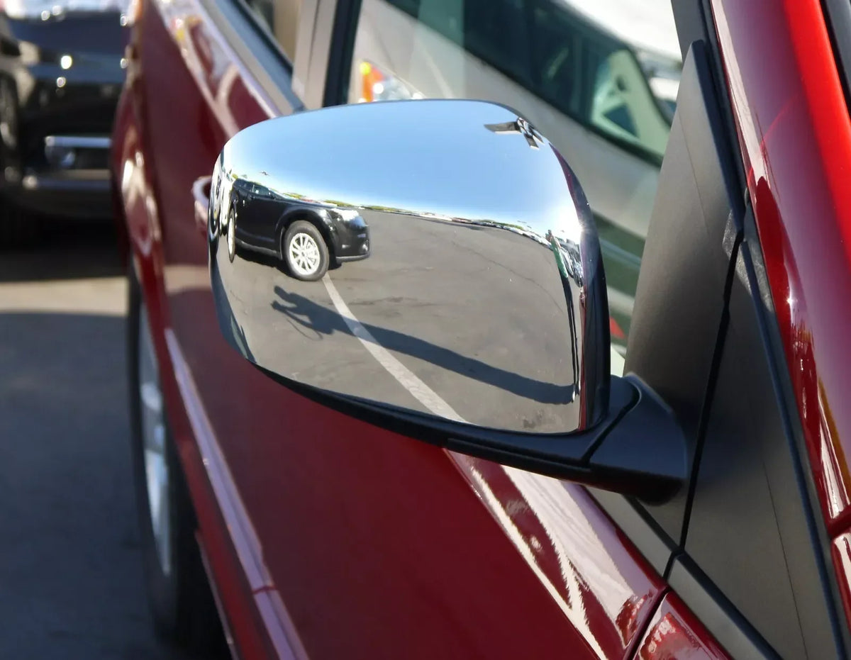 Chrome Side Door Mirror Cover Overlay Trim For Dodge Grand Caravan Chrysler Town & Country 2008-2020 Stick On Pair Quake