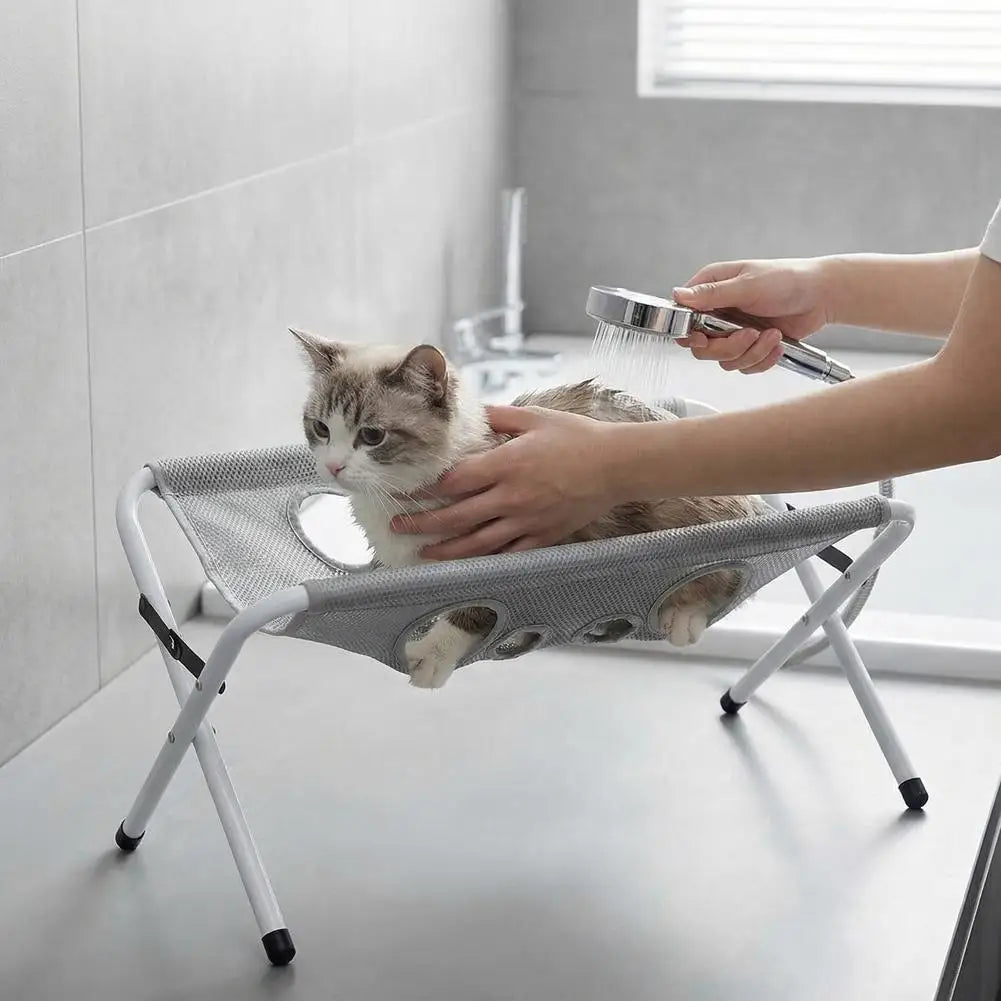 Foldable Pet Grooming Hammock Stand Portable Dog Grooming Table for Nail Trimming Ear Cleaning Small Dogs Home Pet Care Quake