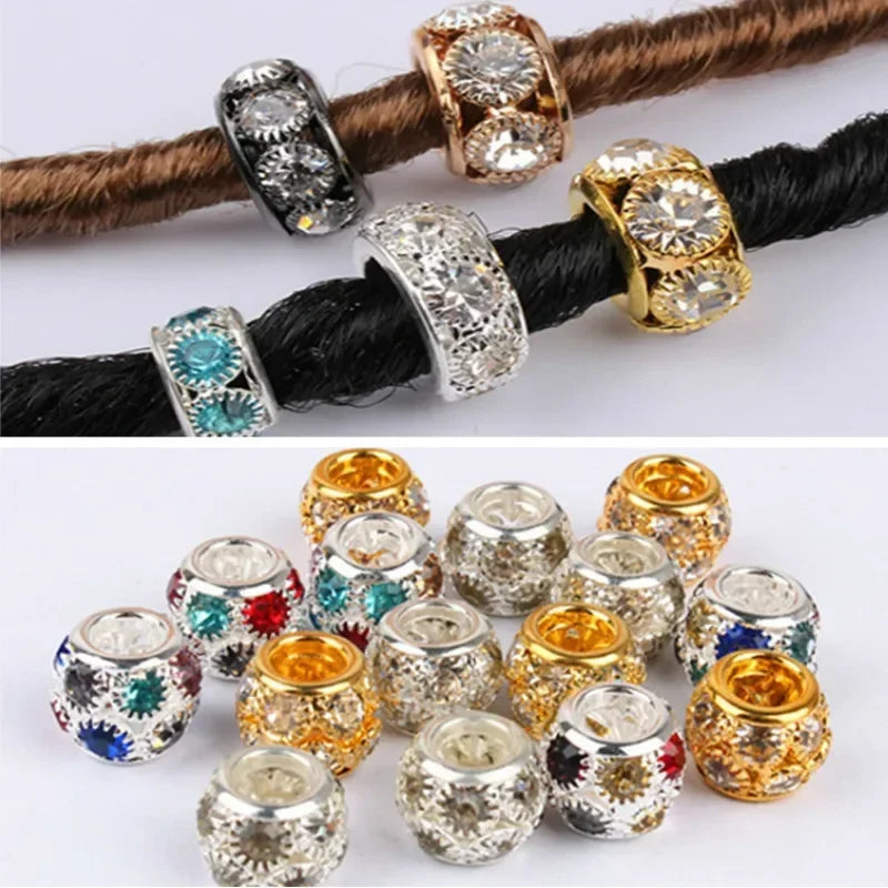 5 Pcs Viking Beads 12 Kinds 5mm Silver Beads for Braiding Dreadlock Hair Decor Cuff Clip Beaded Hair Scrunchies Tibet Bead Tube Quake