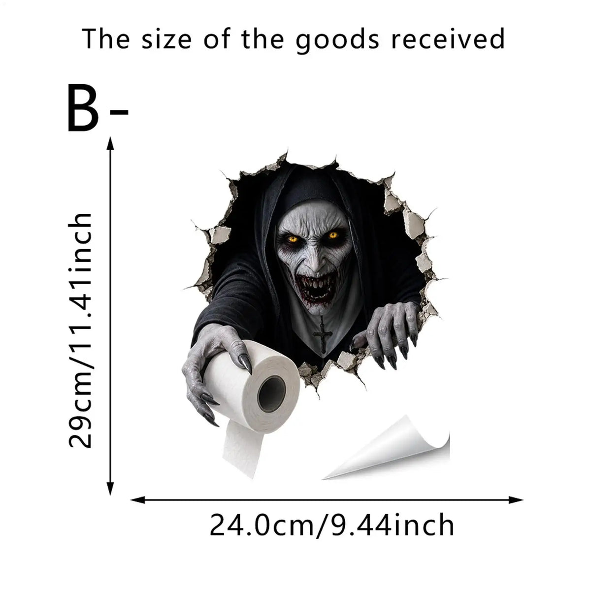2DHalloween Toilet Decal Holiday Horror Bathroom Decal Break Through Wall Toilet Tank Sticker for Indoor Home Apartment Bathroom Quake