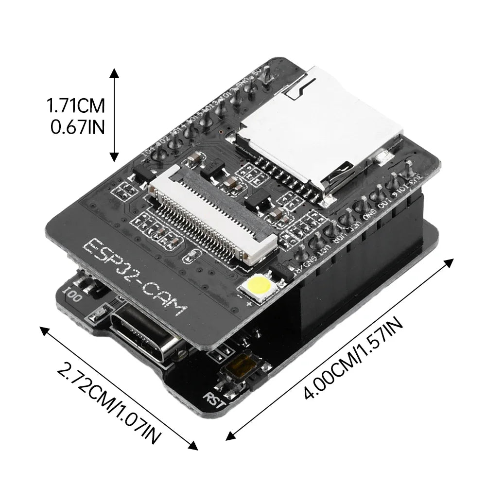 2.0MP ESP32-S Module OV2640 Camera Module Expansion Module ESP32-CAM WIFI BT Development Board Ultra-low Power Consumption Quake