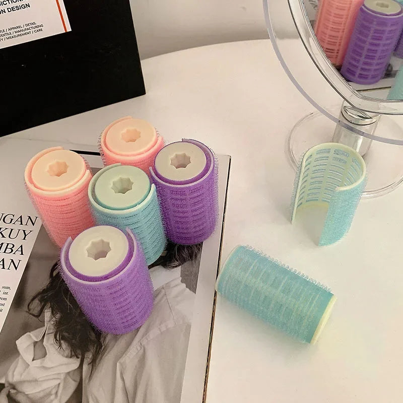 S/M/L Lazy Hair Rollers Hair Curlers Air Bangs Curling Rollers Plastic Self-adhesive Hair Curling Hairdressing Styling DIY Tool Quake