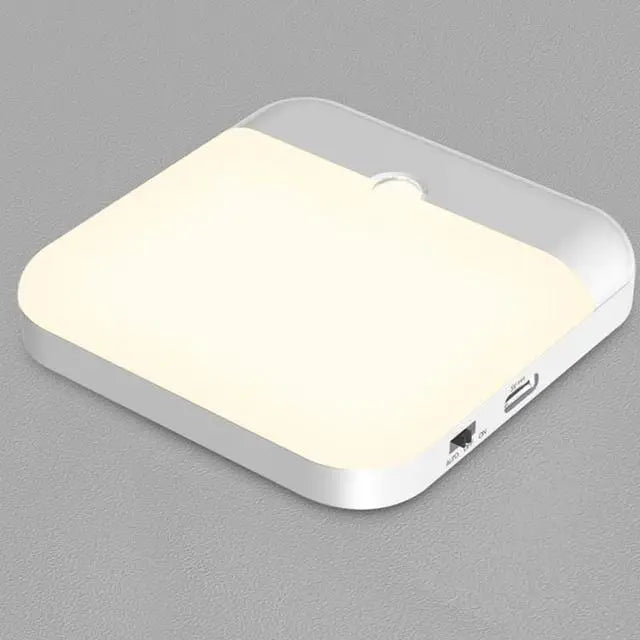 Motion Sensor Light Led Usb TYPE-C Charging Square Lamp for Bedroom Kitchen Stair Hallway Wardrobe Cupboard Lighting Night Light Quake Warm White