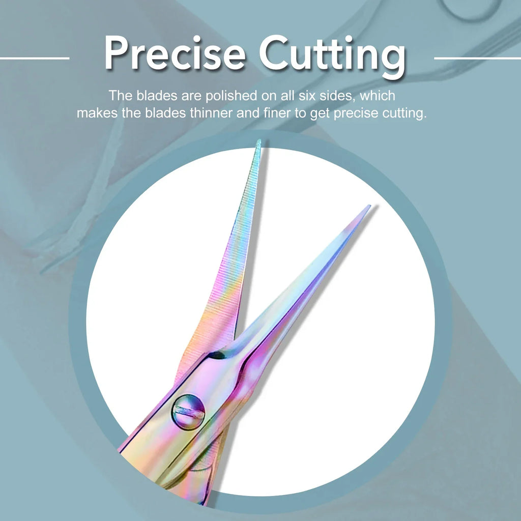 Multi-Purpose Nail Cuticle 1Pcs Scissors Eyebrows/Eyelashes Mustache Cuticle Extra Fine Curved- Professional Manicure Scissors Quake