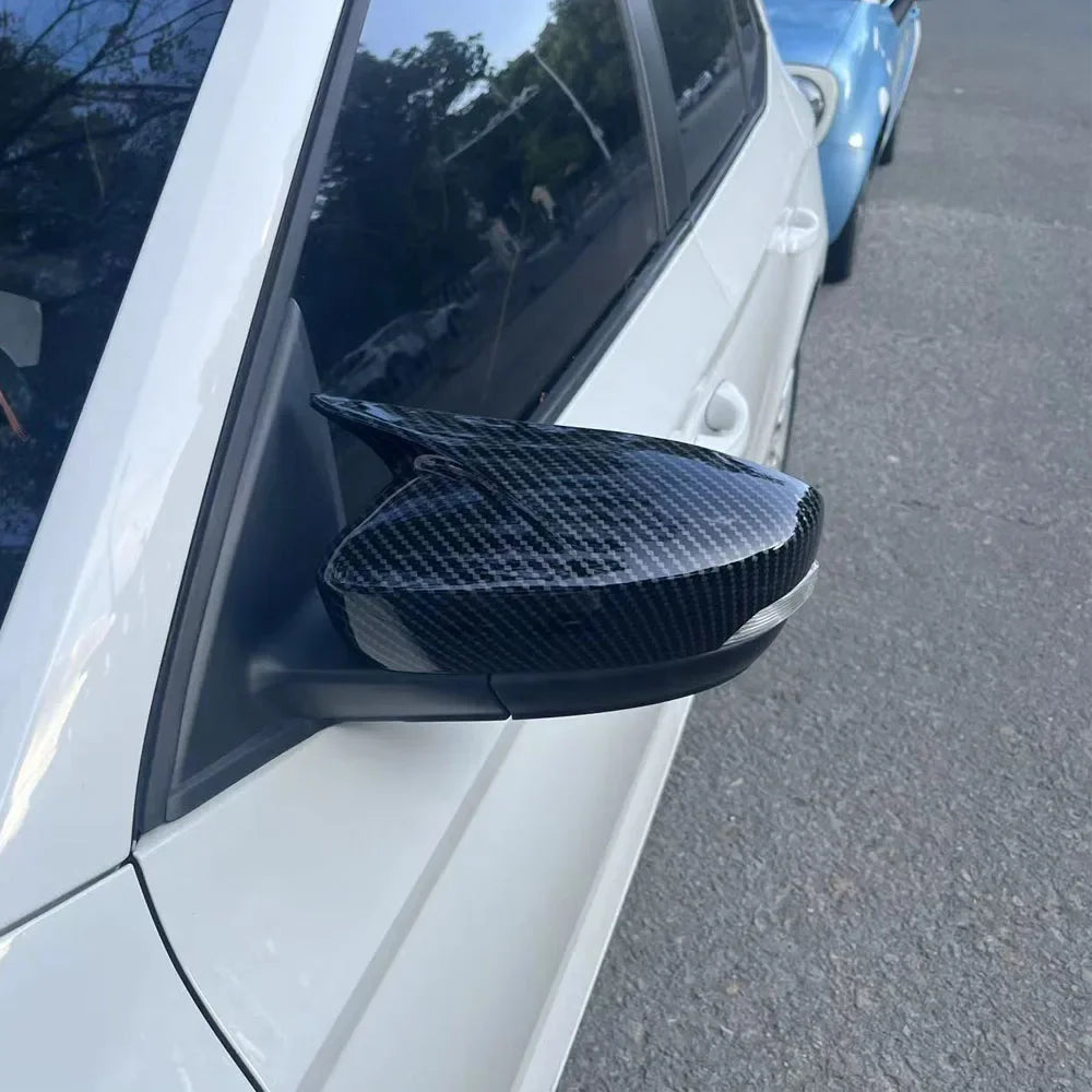 For Skoda Fabia 2015-2020 Rapid 2016-2023 Car Sticker Rearview Side Mirror Cover Wing Cap Exterior Door Rear View Case Trim ABS Quake