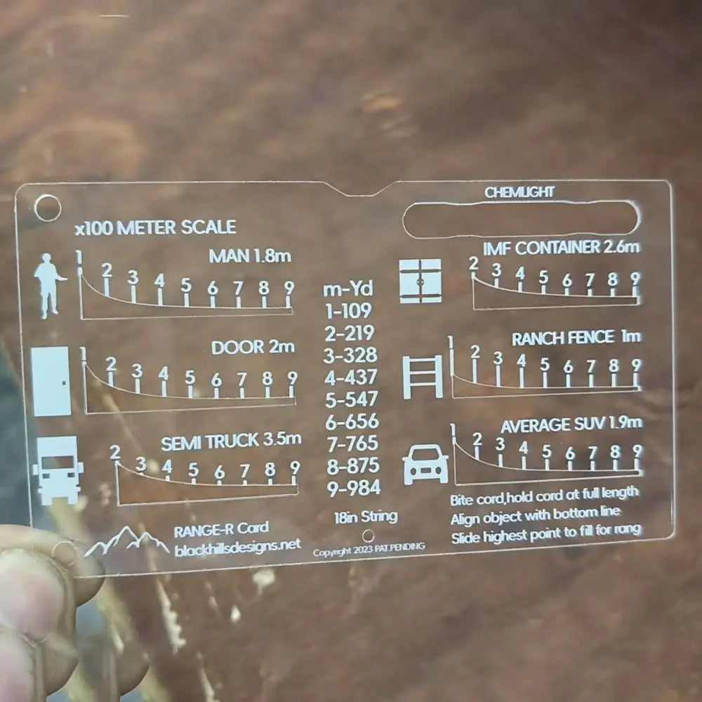 Acrylic Range Finder Card Hunting Ruler Outdoor Auxiliary Ruler Coordinate Grid Reader Square Auxiliary Rangefinder Quake