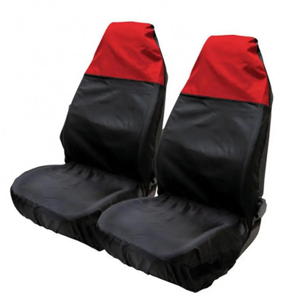 Seat Cover Waterproof 2Pcs Universal Car Auto Van Heavy Duty Protector Case Quake Red Black