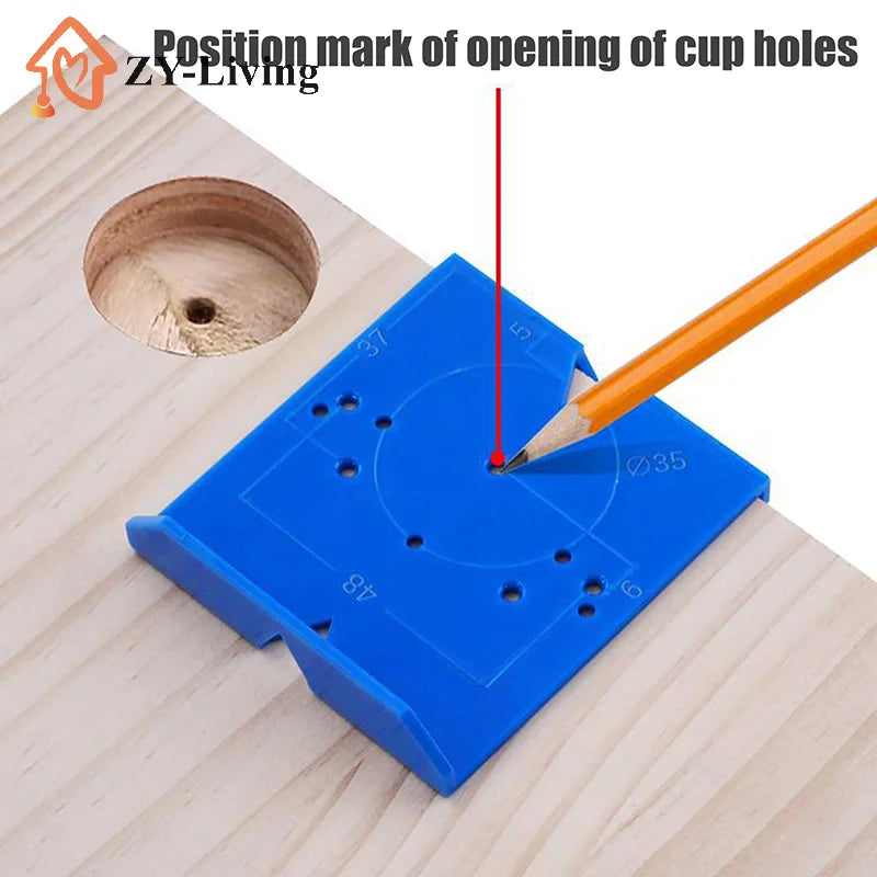 2Pcs Hinge Drilling Locator Cabinet Door Hinge Punching Positioning Ruler Template Woodworking Hinge Installation Auxiliary Tool Quake