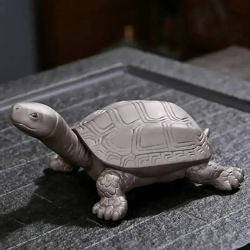 Purple Clay Hat Tea Strainer Tea Leakage Filter Tea Filter Cute Longevity Turtle Tea Pet Ornament Ceramic Tea Set Quake
